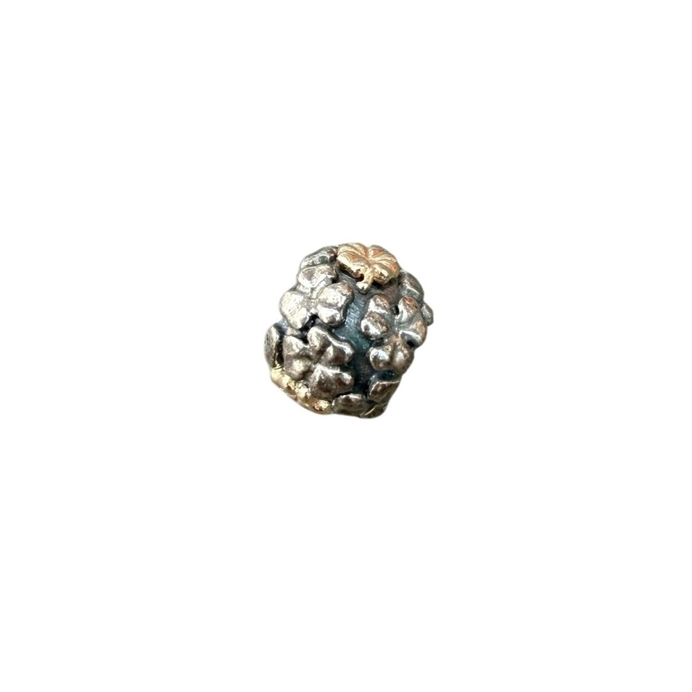 Pandora Charm Unisex OS Silver Four Leaf Clover 14k Gold 790407 Retired